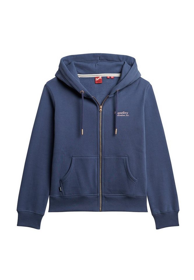 Superdry Kapuzensweatshirt Superdry Zipper Damen ESSENTIAL LOGO ZIP HOODIE Mariner Navy von Superdry