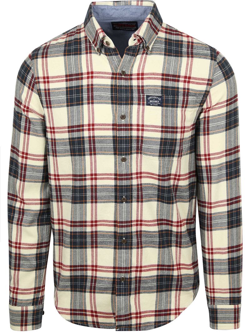 Superdry Karohemd Lumberjack Off White - Größe M von Superdry
