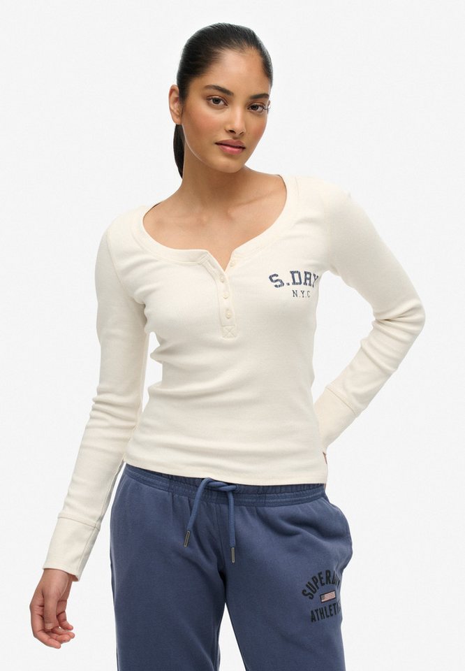 Superdry Langarmshirt ATHLETIC BUTTON DOWN LS TOP im Henley-Stil von Superdry