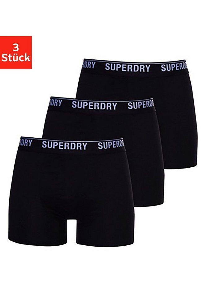 Superdry Langer Boxer SD lg Boxer web wb 3x (3-St., 3er-Pack) mit Logo Webbund von Superdry