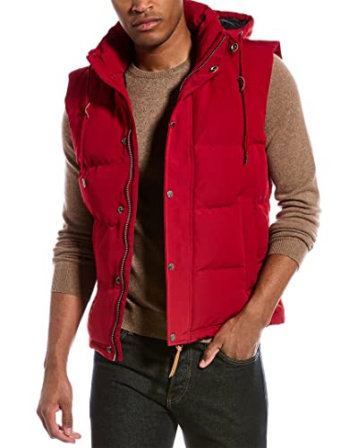 Superdry Herren Everest Steppweste mit Kapuze Tiefrot L von Superdry