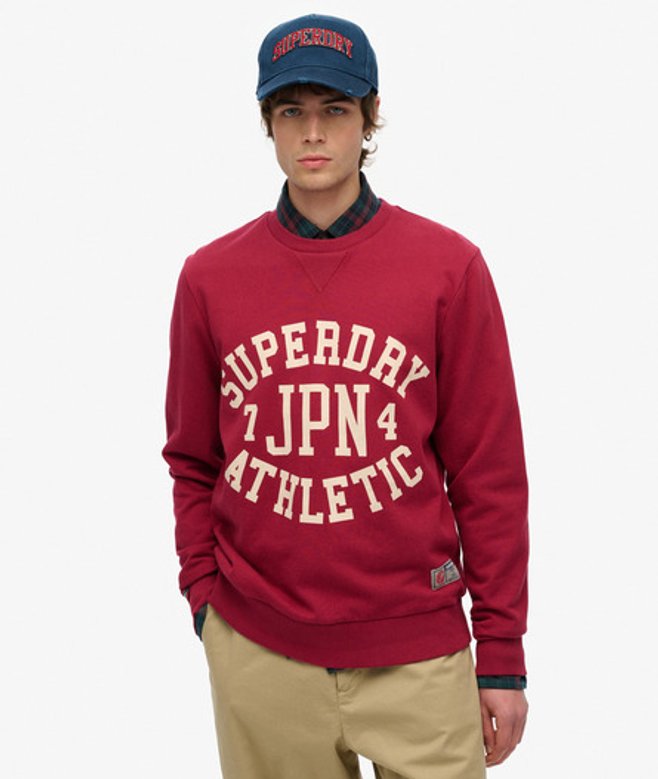 Superdry Men's Athletic Sweatshirt mit Print Rot/creme - Größe: Xxl Superdry Men's Athletic Sweatshirt mit Print Rot/creme - Größe: Xxl von Superdry