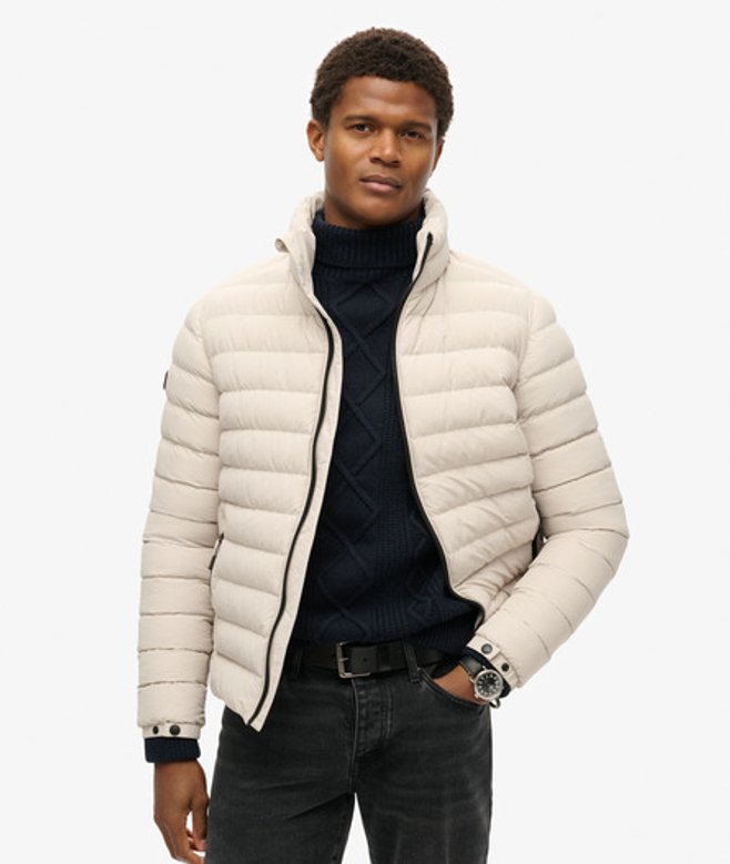 Superdry Herren Fuji Steppjacke mit Print Beige - Größe: Xxl von Superdry