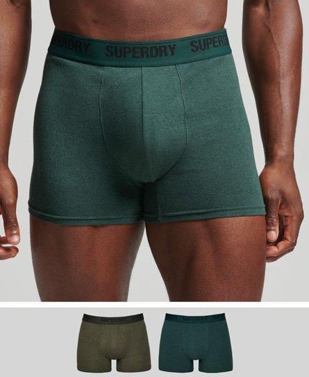 Superdry Men's Boxershorts aus Bio-Baumwolle im 2er-Pack Grün - Größe: S von Superdry