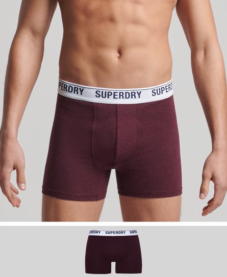 Superdry Men's Boxershorts aus Bio-Baumwolle im Einzelpack Rot - Größe: S von Superdry