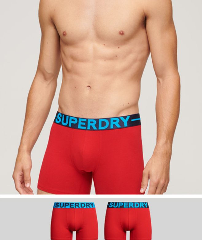 Superdry Men's Boxershorts aus Bio-baumwolle im 2er-Pack Rot - Größe: Xxl von Superdry