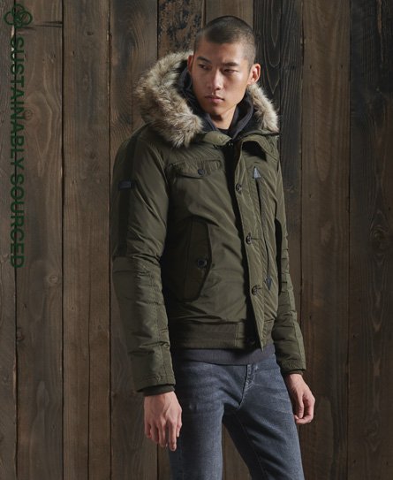 Superdry Men's Chinook Rescue Bomberjacke Kaki - Größe: S von Superdry