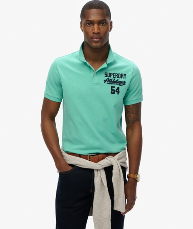 Superdry Herren Baumwolle Classic Fit Polohemd mit Applikation, Hellgrün - Größe: XXL Superdry Herren Baumwolle Classic Fit Polohemd mit Applikation, Hellgrün - Größe: XXL von Superdry