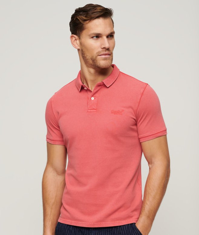 Superdry Men's Destroyed Polohemd Pink - Größe: Xxl von Superdry