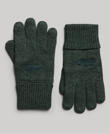 Superdry Men's Einfarbige Essential Strickhandschuhe Grün - Größe: 1Größe von Superdry