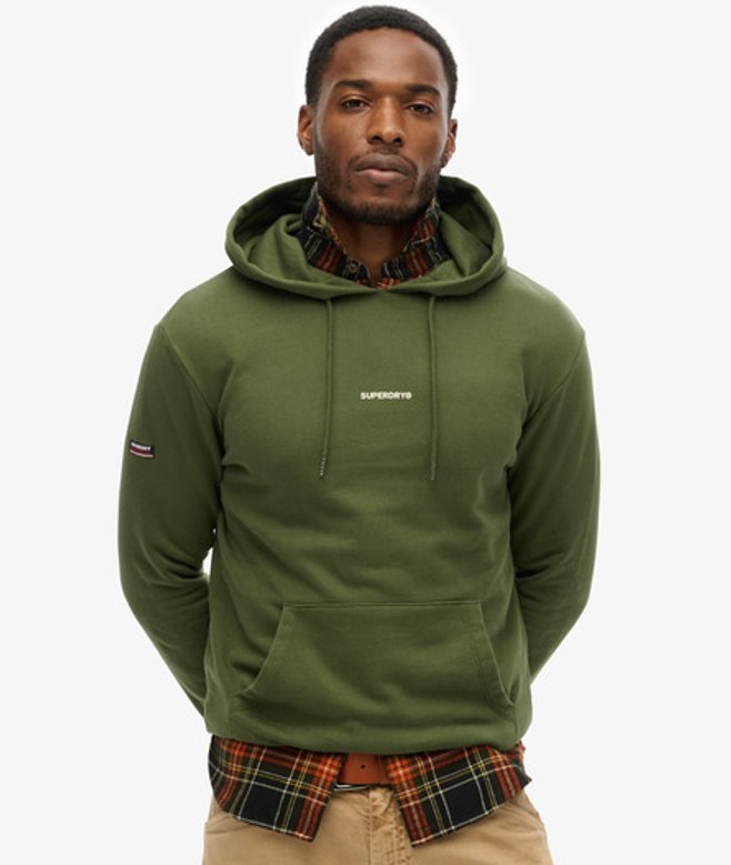 Superdry Men's Einfarbiges Hoodie Grün - Größe: S von Superdry