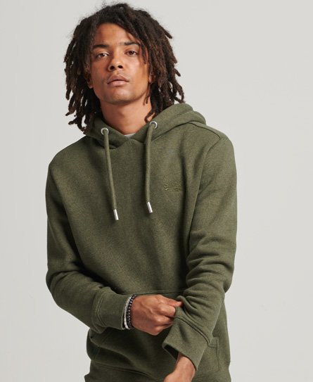 Superdry Men's Essential Hoodie aus Bio-Baumwolle mit Logo Grün - Größe: S von Superdry