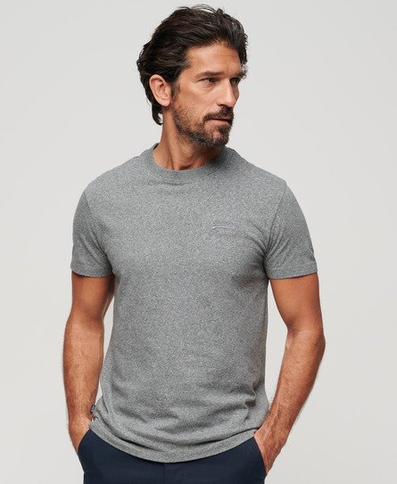 Superdry Men's Essential T-Shirt aus Bio-Baumwolle mit Logo Grau - Größe: XS von Superdry
