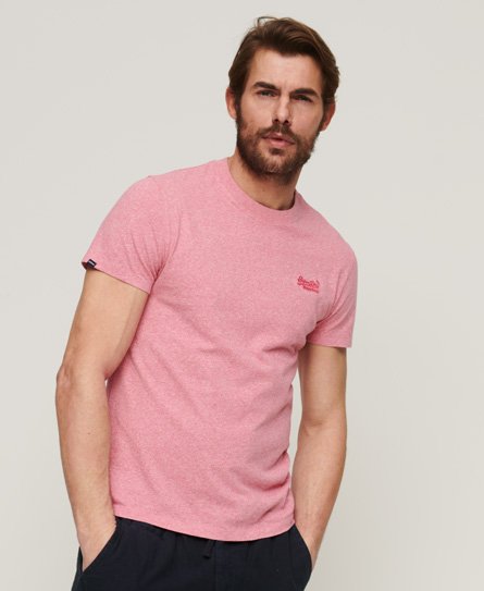 Superdry Men's Essential T-Shirt aus Bio-Baumwolle mit Logo Pink - Größe: XS von Superdry