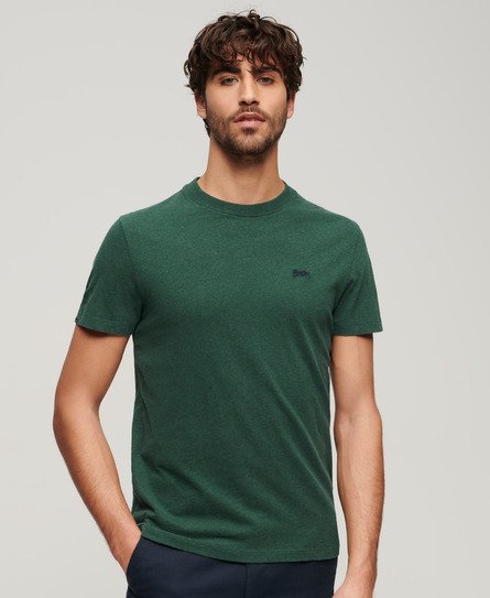 Superdry Men's Essential T-Shirt aus Bio-Baumwolle mit Micro-Logo Grün - Größe: XL von Superdry