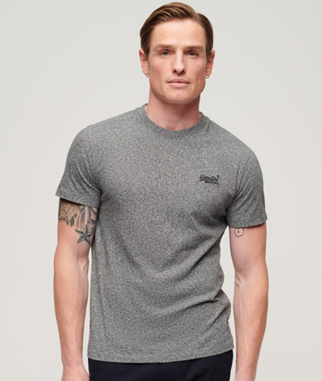 Superdry Men's Essential T-shirt aus Bio-baumwolle mit Logo Dunkelgrau - Größe: XL von Superdry