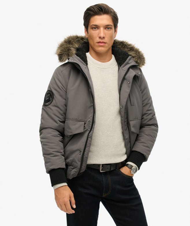 Superdry Herren Everest Bomberjacke Grau - Größe: Xxl von Superdry