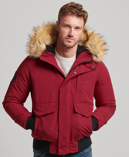 Superdry Men's Everest Bomberjacke Rot - Größe: XS von Superdry