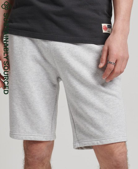 Superdry Men's Jersey-Shorts aus Bio-Baumwolle mit Vintage-Logo Hellgrau - Größe: S von Superdry