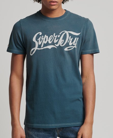 Superdry Men's Klassisches Limited Edition Vintage 04 Rework T-Shirt Blau - Größe: M von Superdry