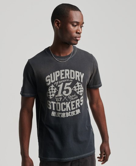 Superdry Men's Klassisches Limited Edition Vintage 08 Rework T-Shirt Dunkelgrau - Größe: S von Superdry