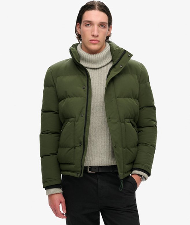 Superdry Men's Kurze Everest Steppjacke Grün - Größe: L von Superdry