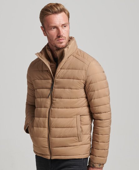 Superdry Men's Kurzer, Leichter Steppmantel Braun - Größe: XL von Superdry