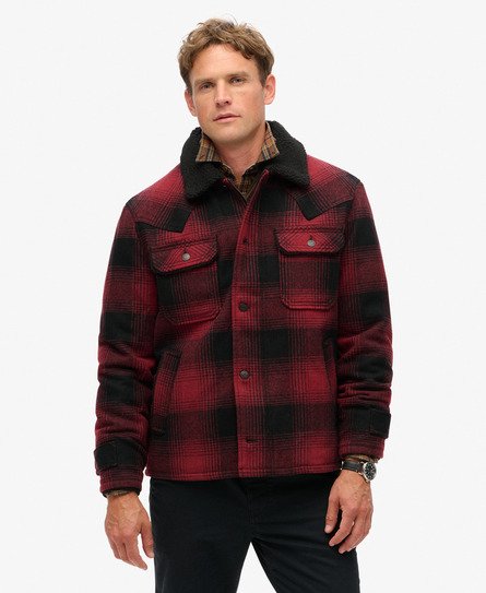 Superdry Men's The Merchant Store - Wollmantel Rot - Größe: L von Superdry