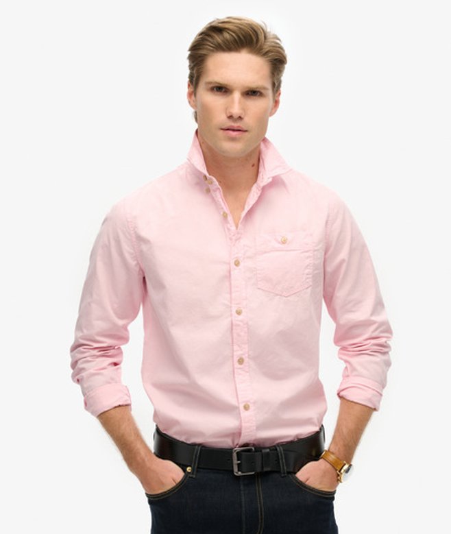 Superdry Herren The Merchant Store - Langarmhemd Pink - Größe: Xxl von Superdry