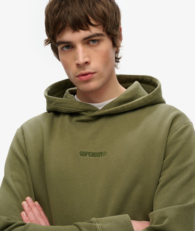 Superdry Men's Micro Logo Hoodie Grün - Größe: Xxl von Superdry