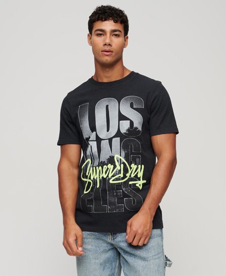 Superdry Men's Skater-T-Shirt mit Logo und Fotoprint Dunkelgrau - Größe: S von Superdry