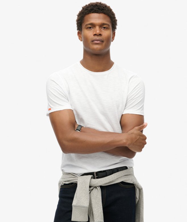 Superdry Men's T-shirt aus Flammgarn mit Unversäuberten Kanten Weiß - Größe: Xxxl von Superdry