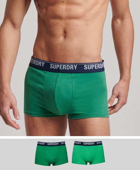 Superdry Men's Unterhosen aus Bio-Baumwolle im 2er-Pack Grün - Größe: S von Superdry