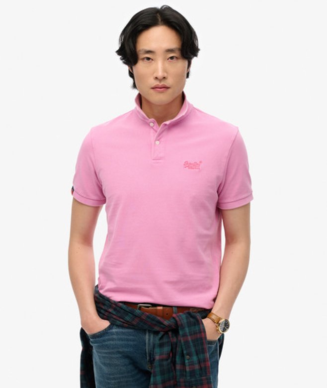 Superdry Men's Vintage Destroy Poloshirt Pink - Größe: XL von Superdry