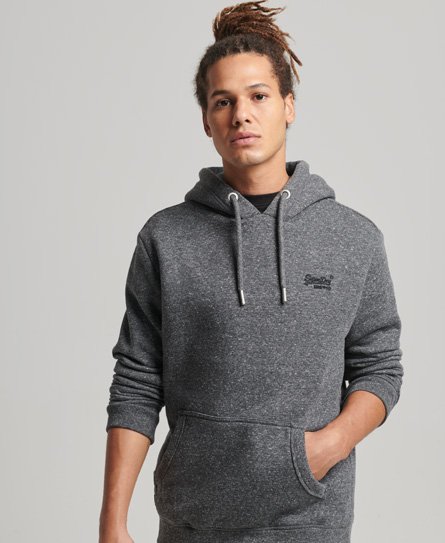 Superdry Men's Vintage Logo Hoodie mit Stickerei Dunkelgrau - Größe: S von Superdry