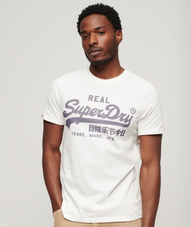 Superdry Men's Vintage Logo T-shirt Creme - Größe: S von Superdry