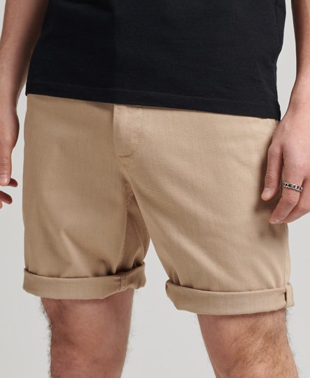 Superdry Men's Vintage Officer Chino-Shorts Creme - Größe: 28 von Superdry