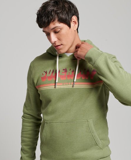 Superdry Men's Vintage Shadow Hoodie Grün - Größe: S von Superdry