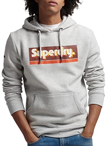 Superdry Men's Vintage Trade TAB Hoodie M2012125A (as3, Alpha, m, Regular, Regular, 5WB/Glacier Grey Marl) von Superdry