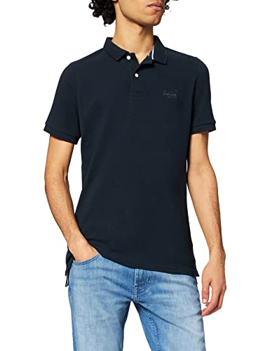 Superdry Mens Classic Pique S/S Polo Shirt, Blue, L von Superdry