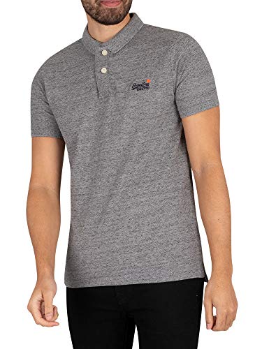 Superdry Herren Classic Pique S/S Polo Poloshirt, Grey, L von Superdry