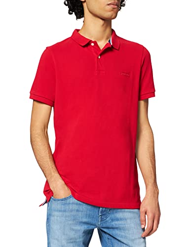 Superdry Mens Classic Pique S/S Polo Shirt, Red, XL von Superdry