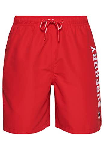 Superdry Mens Code APPLQUE 19INCH W2-Swim Shorts, Risk Red, Medium von Superdry