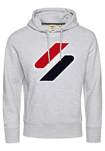 Superdry Mens Code SL Chenille Hood Kapuzenpullover, Cadet Grey Marl, L von Superdry
