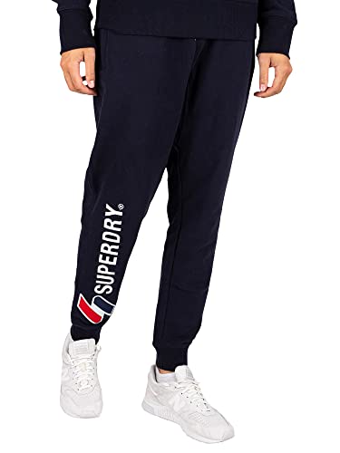 Superdry Mens Code Trainingshose, Blue, M von Superdry