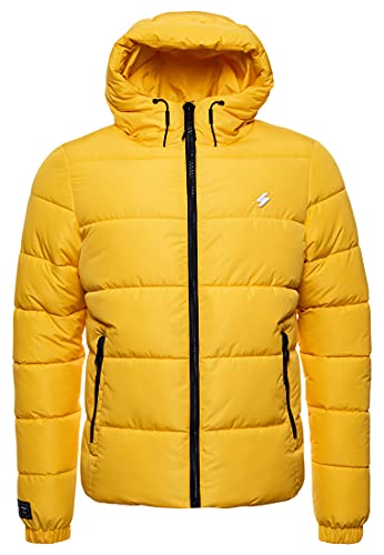 Superdry Mens Hooded Sports Puffer Jacket, Nautical Yellow, XXL von Superdry