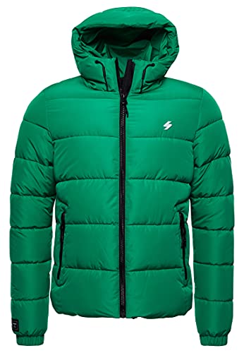 Superdry Mens Hooded Sports Puffer Jacket, Oregon Green, M von Superdry