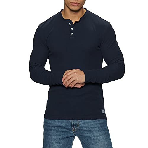 Superdry Mens L/S Waffle Grandad TOP Henley Shirt, Nautical Navy, XXL von Superdry