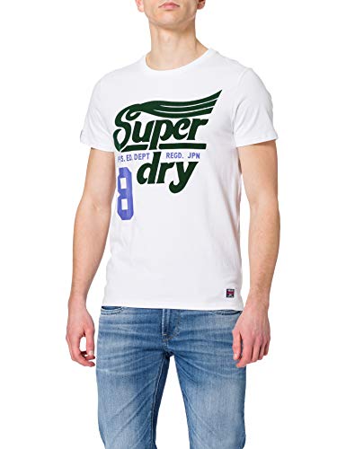 Superdry Mens M1010881A T-Shirt, Brilliant White, S von Superdry