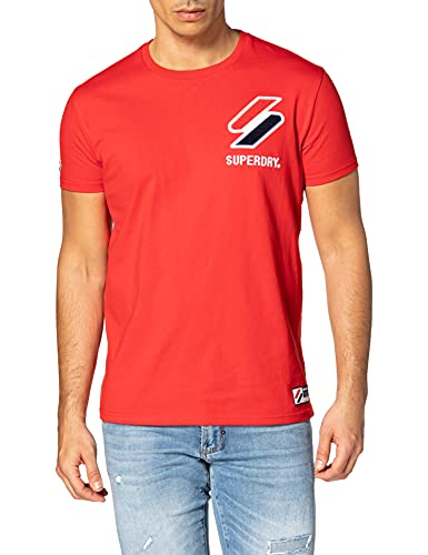 Superdry Mens M1011031A T-Shirt, Risk Red, S von Superdry